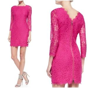 DVF Lace Sheath Zarita Dress Pink Size 2
